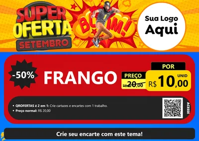 Modelo de Cartaz para Cartaz A4 Horizontal com o tema Super Oferta Setembro para Assados