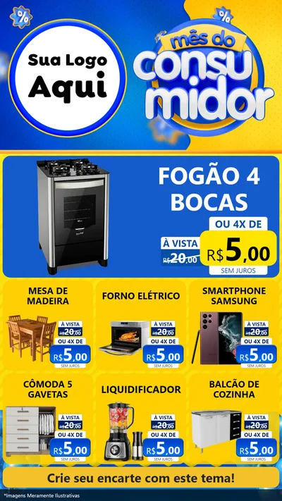 Modelo de Rede Social para Stories com o tema Mês do Consumidor para Móveis e Eletro
