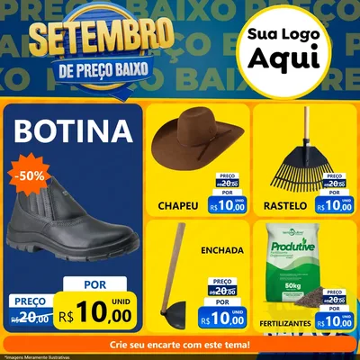 Modelo de Rede Social para Feed Facebook com o tema Setembro De Preço Baixo para Agropecuária