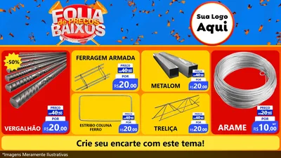 Modelo de TV para TV Horizontal com o tema Folia de Preços Baixos para Ferragens