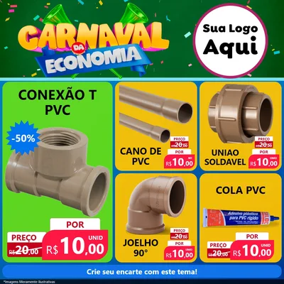 Modelo de Rede Social para Feed Facebook com o tema Carnaval da Economia para Tubos e conexões