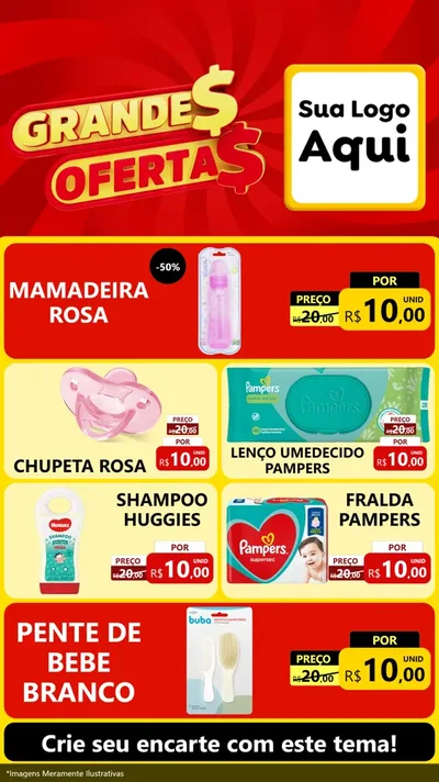 Modelo de TV para TV Vertical com o tema Grandes Ofertas para Bebês