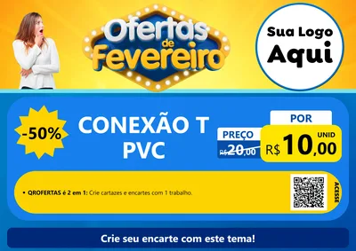 Modelo de Cartaz para Cartaz A4 Horizontal com o tema Ofertas de Fevereiro para Tubos e conexões