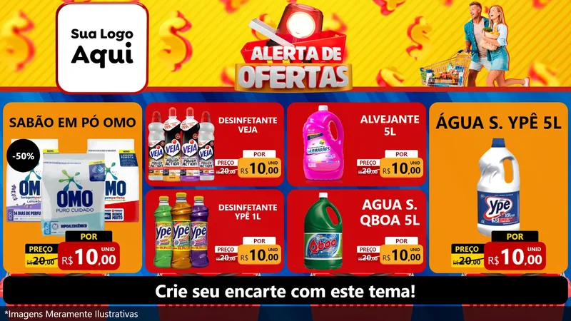 Modelo de TV para TV Horizontal com o tema Alerta de Ofertas para Produtos de Limpeza