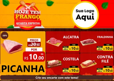 Modelo de Encarte para Encarte A4 Horizontal com o tema Hoje tem Frango Quarta Especial para Açougue