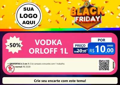 Modelo de Cartaz para Cartaz A4 Horizontal com o tema Black Friday para Distribuidora de bebidas