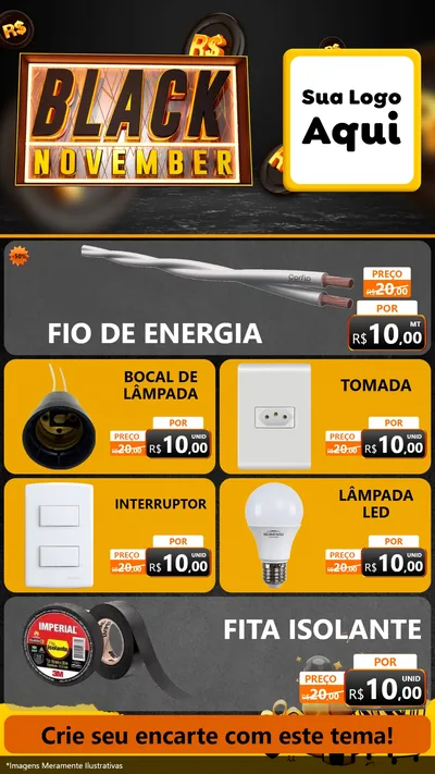 Modelo de TV para TV Vertical com o tema Black November para Materiais Elétricos