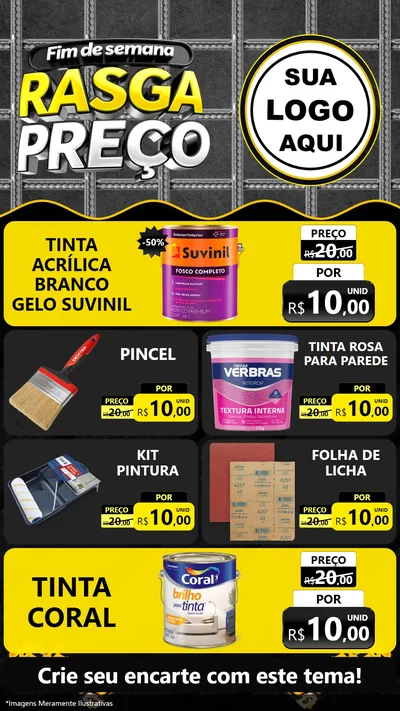 Modelo de TV para TV Vertical com o tema Fim de Semana Rasga Preço para Tintas e Ferramentas