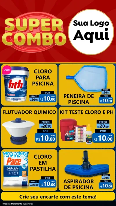 Modelo de Rede Social para Stories com o tema Super Combo para Produtos para Piscina