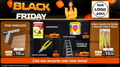 Modelo de TV para TV Horizontal com o tema Black Friday para Material para Construção