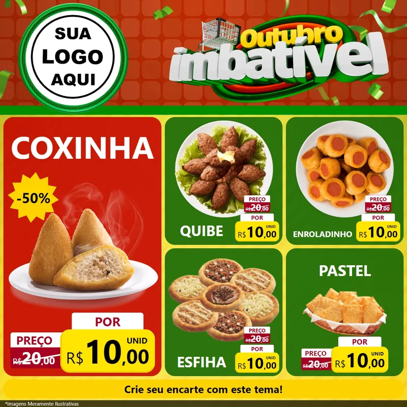 Modelo de Rede Social para Feed Facebook com o tema Outubro Imbatível para Salgadaria