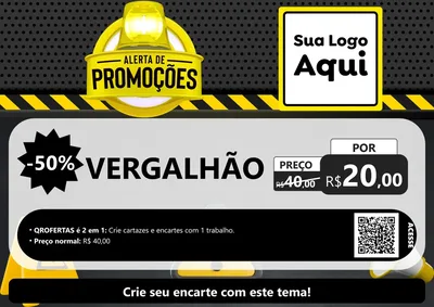Modelo de Cartaz para Cartaz A4 Horizontal com o tema Alerta de Promoções para Ferragens