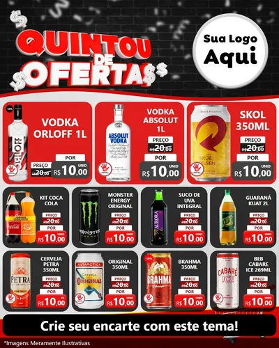 Modelo de Rede Social para Feed Instagram com o tema Quintou de Ofertas para Distribuidora de bebidas