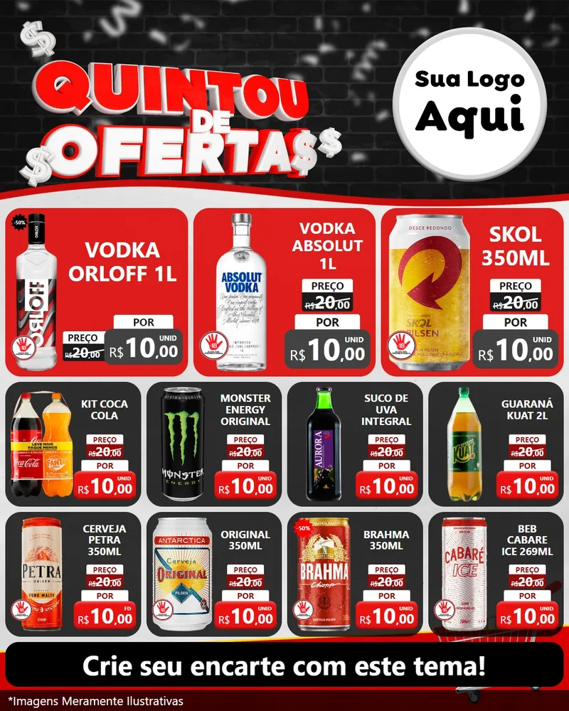 Modelo de Rede Social para Feed Instagram com o tema Quintou de Ofertas para Distribuidora de bebidas
