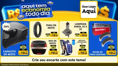 Modelo de TV para TV Horizontal com o tema Aqui Tem Economia Todo Dia para Moto peças