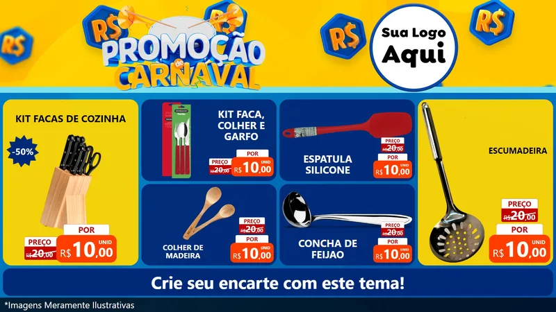 Modelo de TV para TV Horizontal com o tema Promoção de Carnaval para Utilidades Domésticas