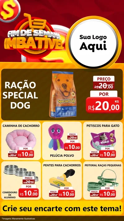 Modelo de Rede Social para Stories com o tema Fim de Semana Imbatível para Pet Shop