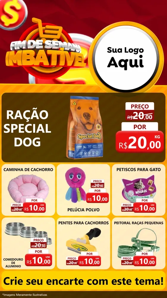 Modelo de Rede Social para Stories com o tema Fim de Semana Imbatível para Pet Shop