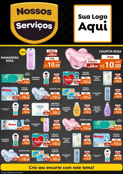 Modelo de Encarte para Encarte A4 Vertical com o tema Nossos Serviços para Bebês