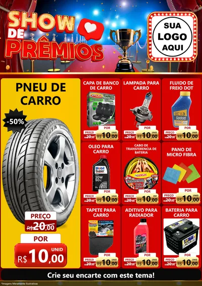 Modelo de Encarte para Encarte A4 Vertical com o tema Show de Prêmios para Auto peças