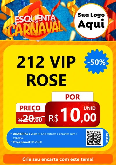Modelo de Cartaz para Cartaz A4 Vertical com o tema Esquenta de Carnaval para Perfumes
