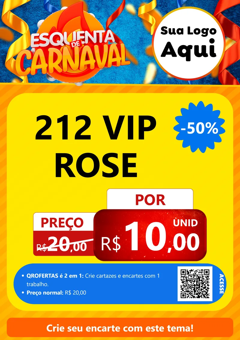 Modelo de Cartaz para Cartaz A4 Vertical com o tema Esquenta de Carnaval para Perfumes