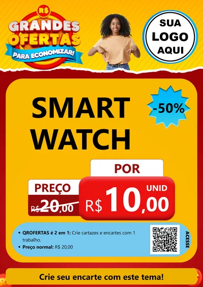 Modelo de Cartaz para Cartaz A4 Vertical com o tema Grandes Ofertas Para Economizar! para Informática