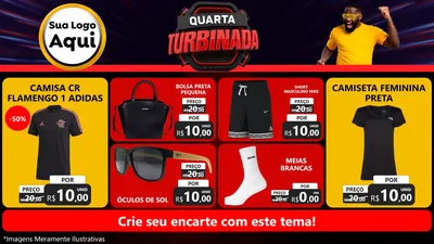 Modelo de TV para TV Horizontal com o tema Quarta Turbinada para Roupas e acessórios