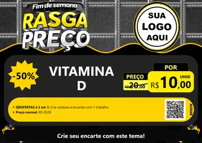 Modelo de Cartaz para Cartaz A4 Horizontal com o tema Fim de Semana Rasga Preço para Farmácia