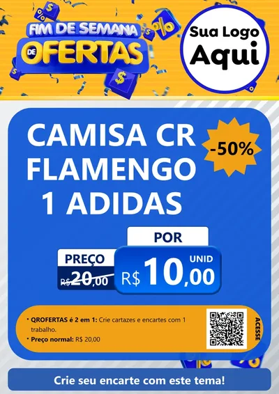 Modelo de Cartaz para Cartaz A4 Vertical com o tema Fim de Semana de Ofertas para Roupas e acessórios