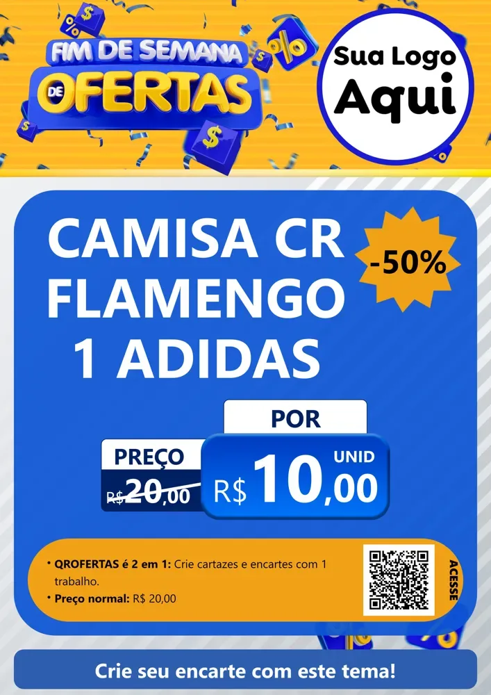 Modelo de Cartaz para Cartaz A4 Vertical com o tema Fim de Semana de Ofertas para Roupas e acessórios