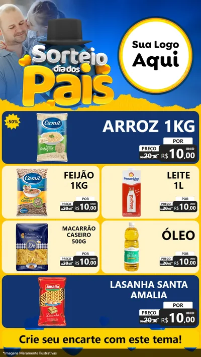 Modelo de TV para TV Vertical com o tema Sorteio Dia Dos Pais para Supermercado