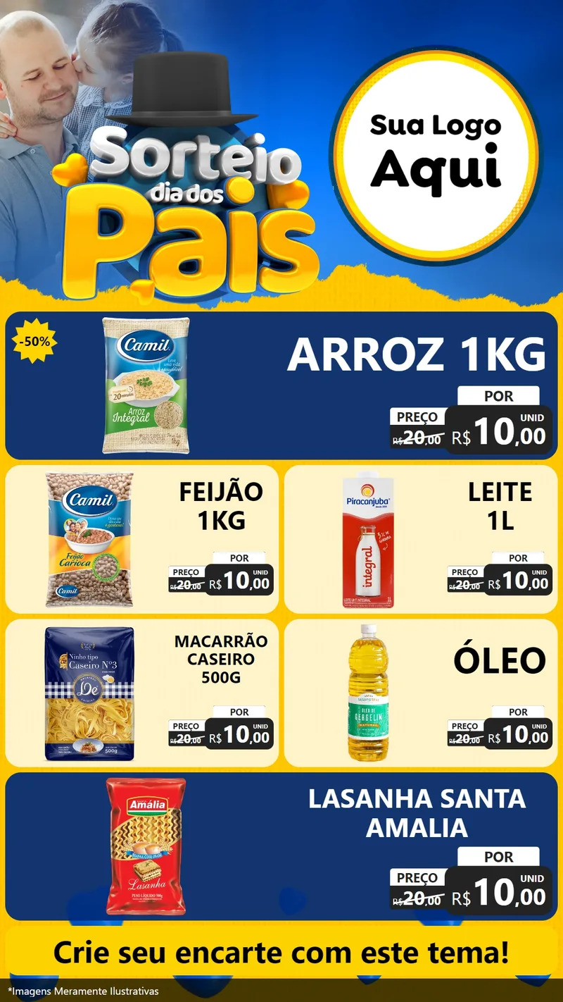 Modelo de TV para TV Vertical com o tema Sorteio Dia Dos Pais para Supermercado
