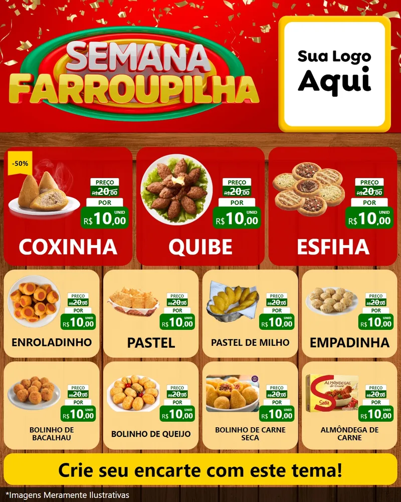 Modelo de Rede Social para Feed Instagram com o tema Semana Farroupilha para Salgadaria