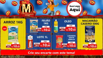 Modelo de TV para TV Horizontal com o tema Dia M - O Dia Mais Barato Do Mês para Supermercado