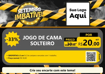 Modelo de Cartaz para Cartaz A4 Horizontal com o tema Setembro Imbatível para Cama, Mesa e Banho