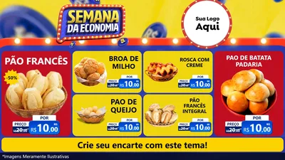 Modelo de TV para TV Horizontal com o tema Semana da Economia para Padaria
