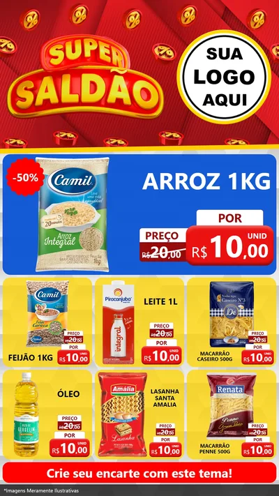 Modelo de Rede Social para Stories com o tema Super Saldão para Supermercado