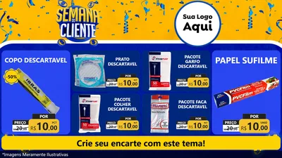 Modelo de TV para TV Horizontal com o tema Semana do Cliente para Embalagens