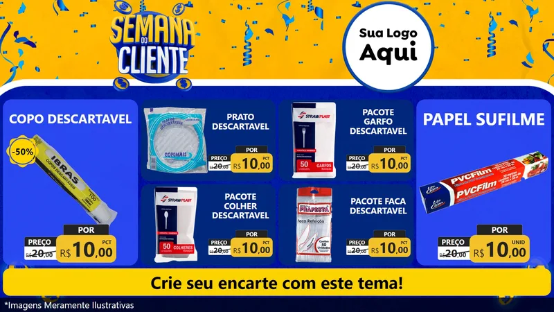Modelo de TV para TV Horizontal com o tema Semana do Cliente para Embalagens