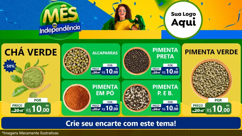 Modelo de TV para TV Horizontal com o tema Mês da Independência para Produtos Naturais