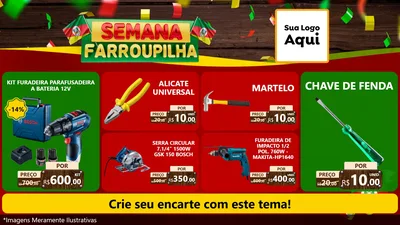 Modelo de TV para TV Horizontal com o tema Semana Farroupilha para Maquinas e Ferramentas