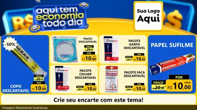 Modelo de TV para TV Horizontal com o tema Aqui Tem Economia Todo Dia para Embalagens