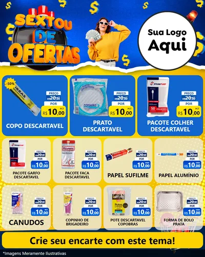 Modelo de Rede Social para Feed Instagram com o tema Sextou de Ofertas para Embalagens