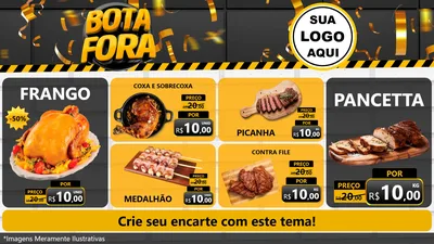 Modelo de TV para TV Horizontal com o tema Bota Fora para Assados