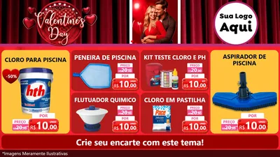 Modelo de TV para TV Horizontal com o tema Valentine's Day para Produtos para Piscina