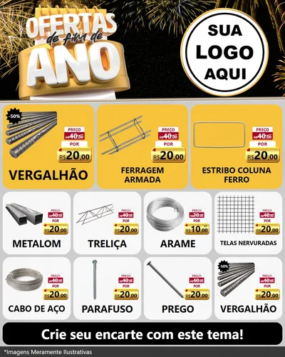 Modelo de Rede Social para Feed Instagram com o tema Ofertas de Fim de Ano para Ferragens