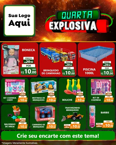 Modelo de Rede Social para Feed Instagram com o tema Quarta Explosiva para Brinquedos