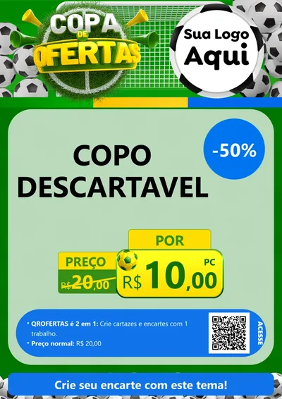 Modelo de Cartaz para Cartaz A4 Vertical com o tema Copa De Ofertas para Embalagens