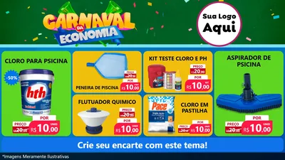 Modelo de TV para TV Horizontal com o tema Carnaval da Economia para Produtos para Piscina